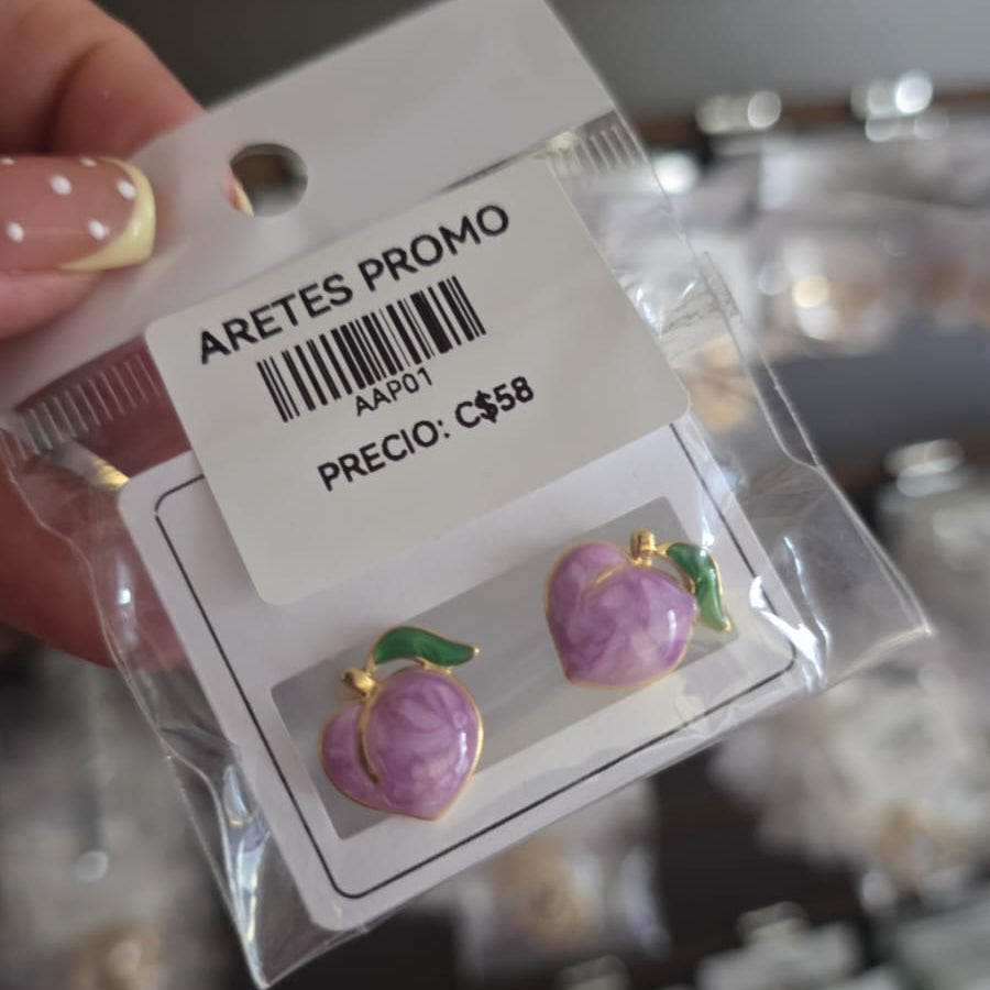 Arete manzana esmaltado