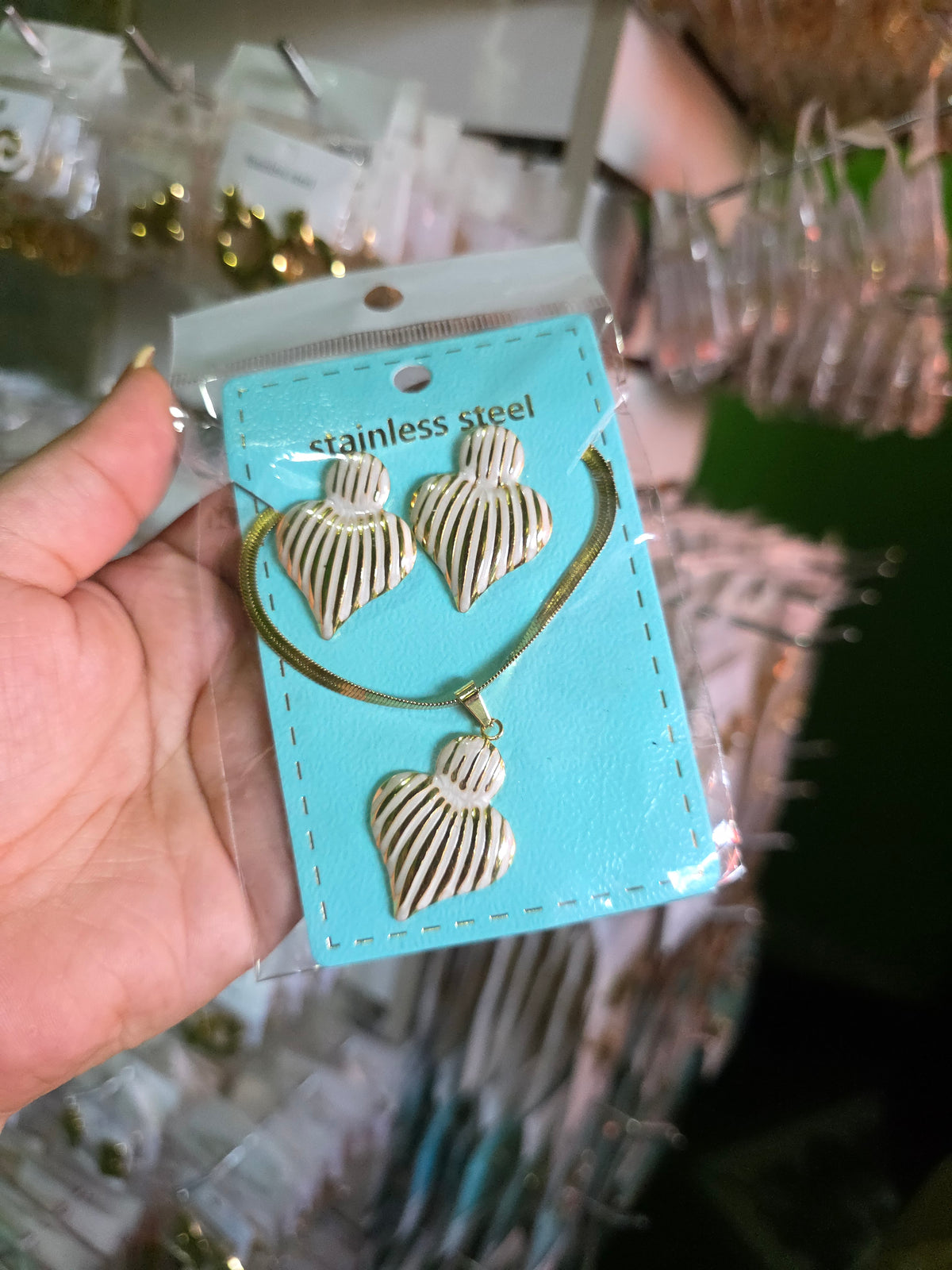 Conjunto aretes y cadena plana