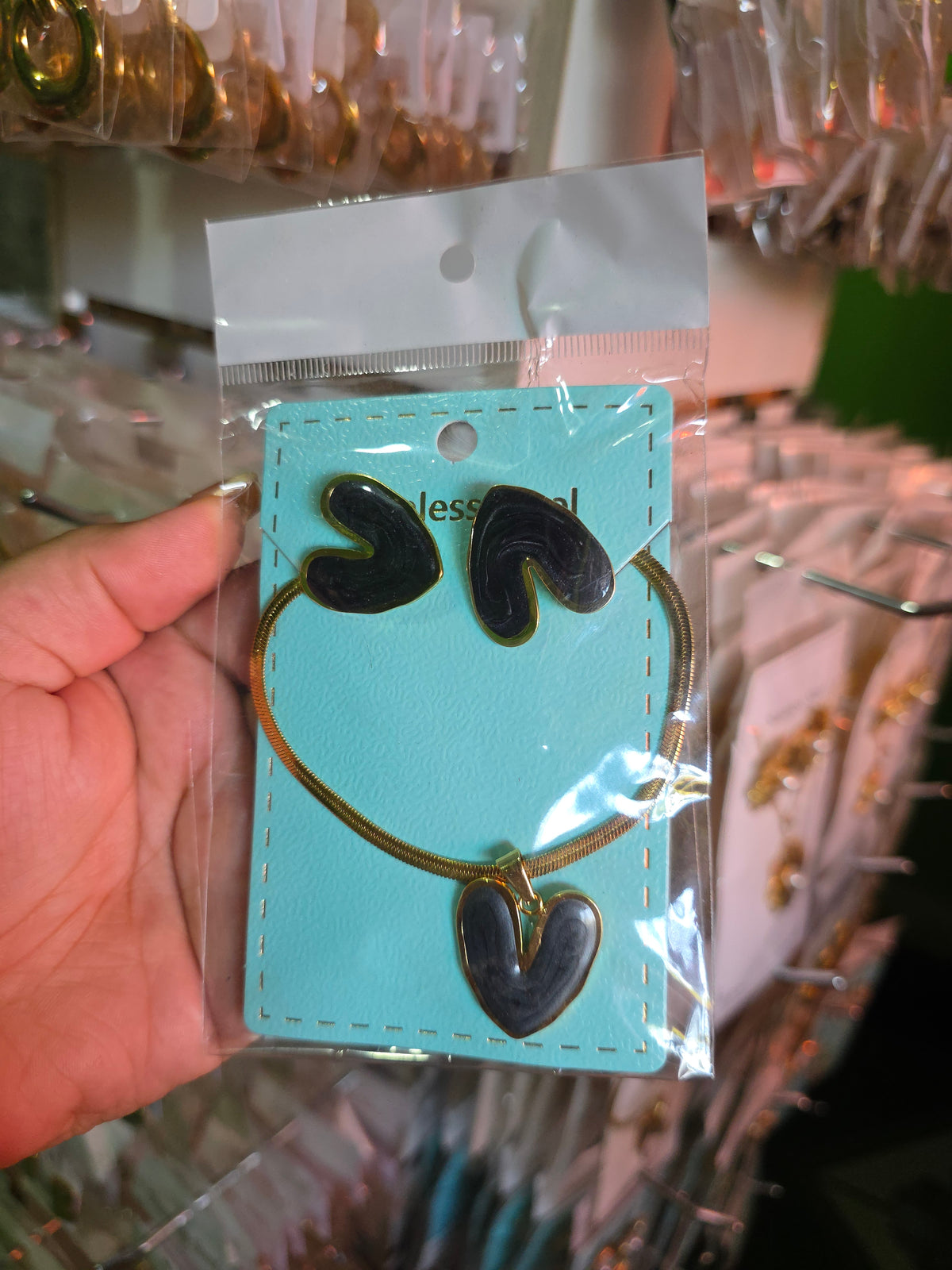 Conjunto aretes y cadena plana
