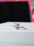 Anillo enchapado corazon blanco
