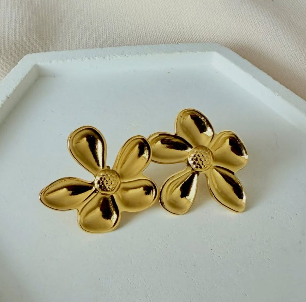 Aretes dorado acero