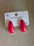 Arete estilo gota rojo