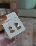 Arete de prensar estilo cartier, punto perla