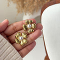 Aretes dorado acero