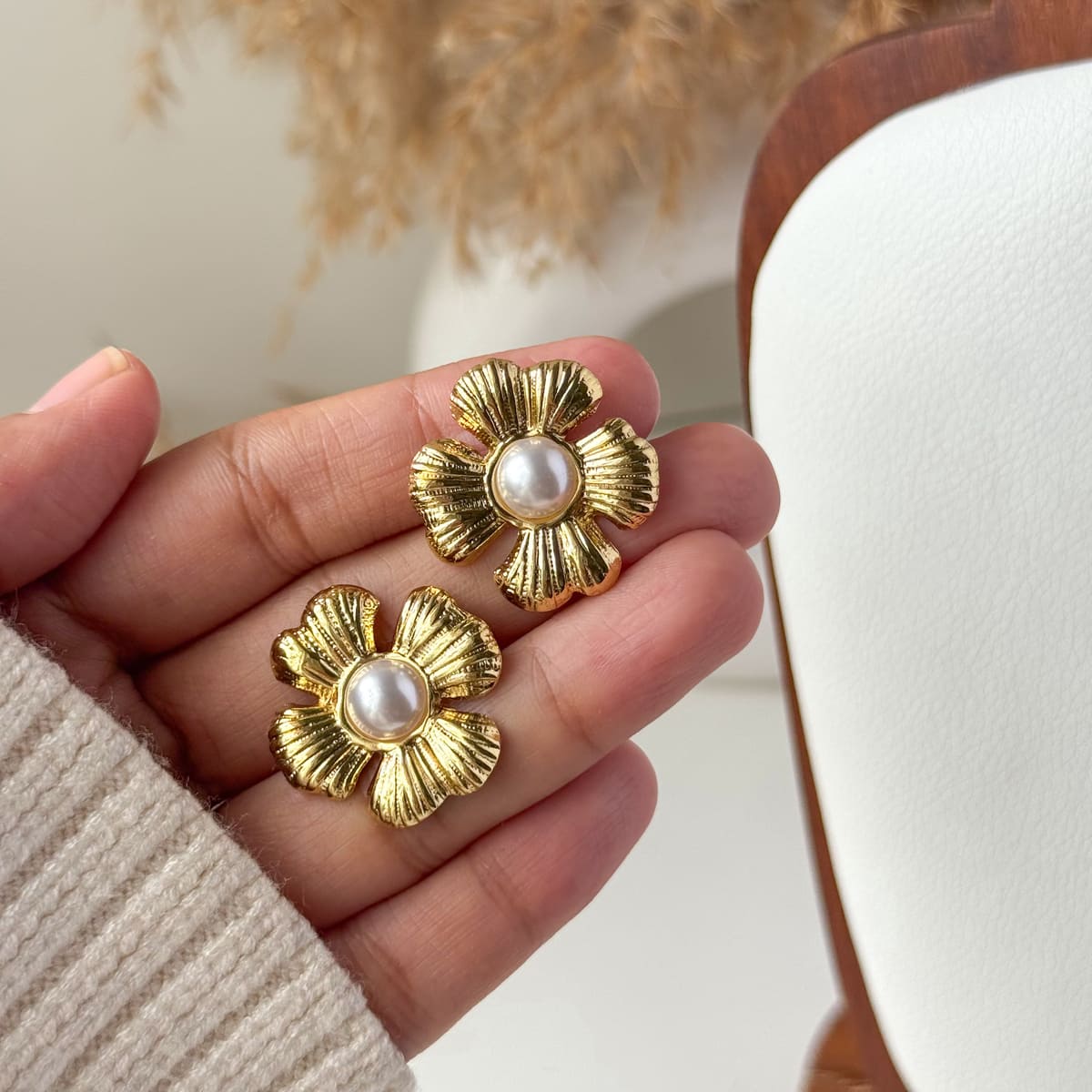 Aretes dorado acero