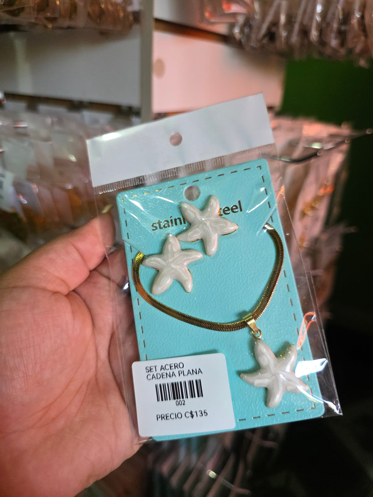Conjunto aretes y cadena plana