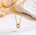 Cadena gota circon blanco