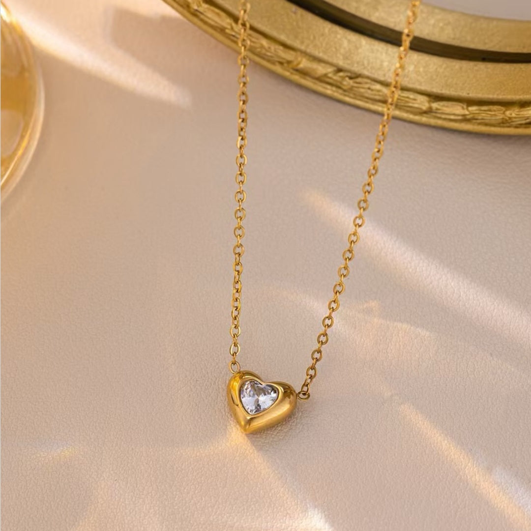 Cadena corazón mini blanco