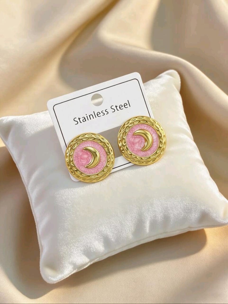 Arete circular rosa